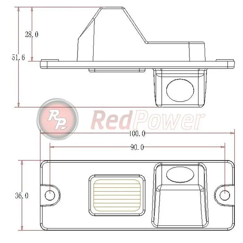 Штатная видеокамера парковки Redpower MIT104P Premium для Mitsubishi Pajero IV