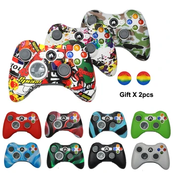 

Water Transfer Silicone Protective Skin Case Cover for Microsoft Xbox 360 Gamepad Wireless Wired Controller + Thumb Sticks Caps