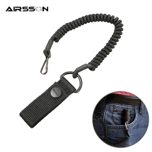 Военный боевой строп Тактический Ручной пистолет страйкбол пистолет безопасный ремешок телескопическая винтовка фонарик пружинный слинг с пряжкой - изображение