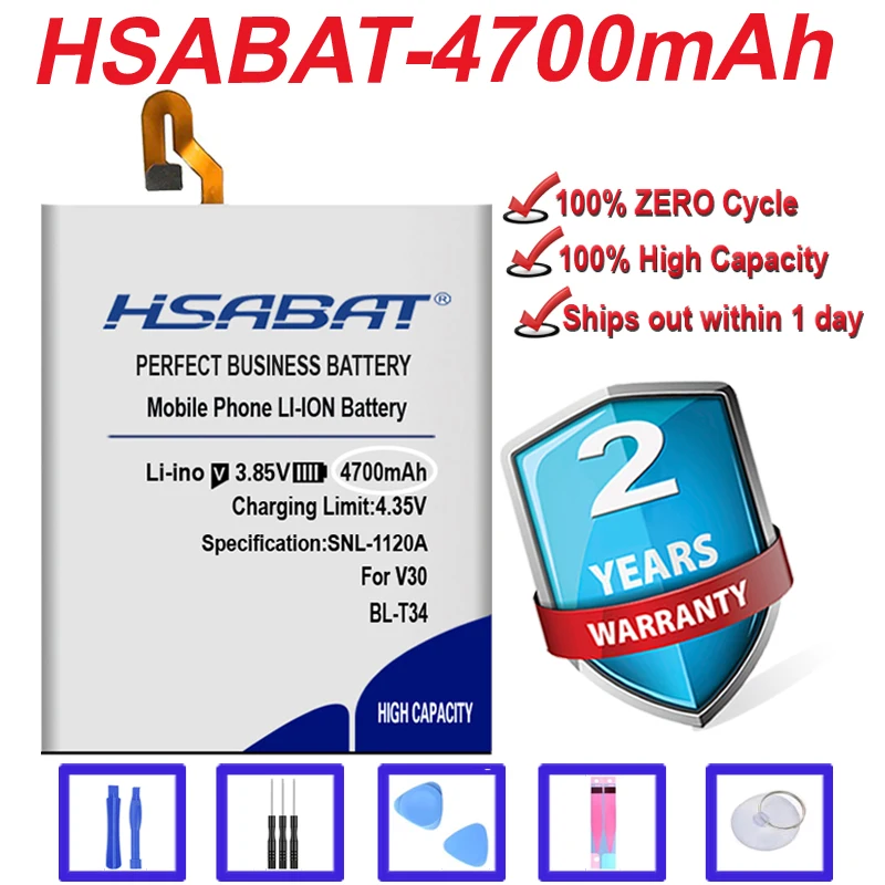 Аккумулятор HSABAT 100% мА · ч для LG Sprint V30 + LS998 V30A H930 H932 4700 BL-T34 | Мобильные телефоны и