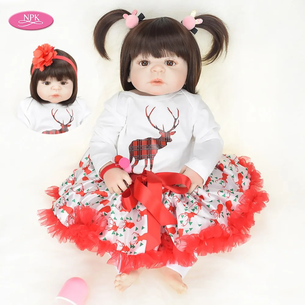 

55CM Bebes Reborn Doll Girl Realistic Full Silicone Lifelike Baby Dolls Toddler Princess Girls Bath Toy Christmas Gifts for Kids
