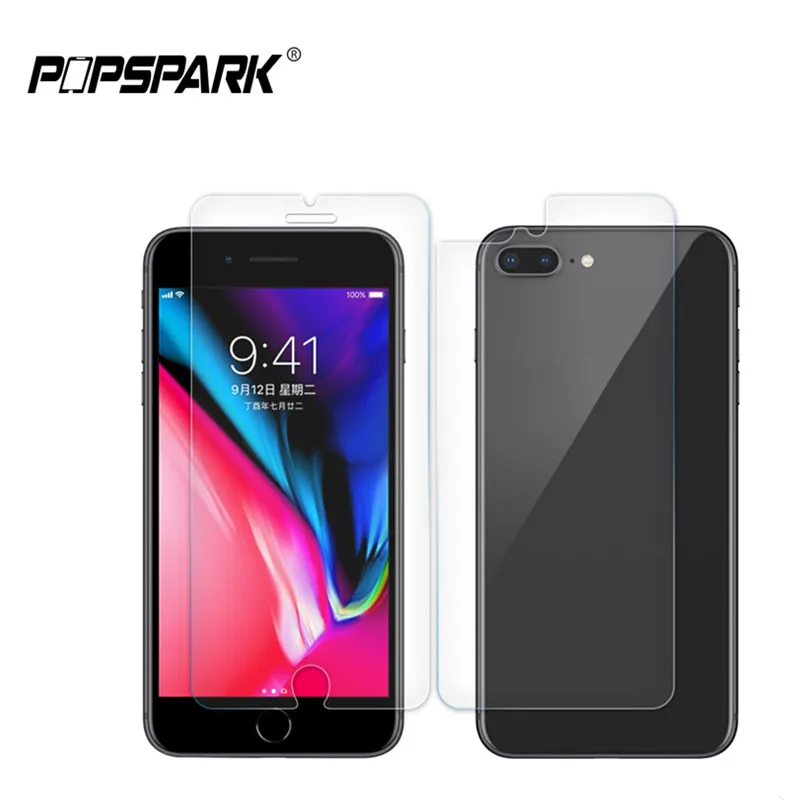 

2PCS Screen Protector for iPhone X 7 8 Plus Front + Back Soft PET for iphone 6 6S Plus Transparent Protective Film Cover