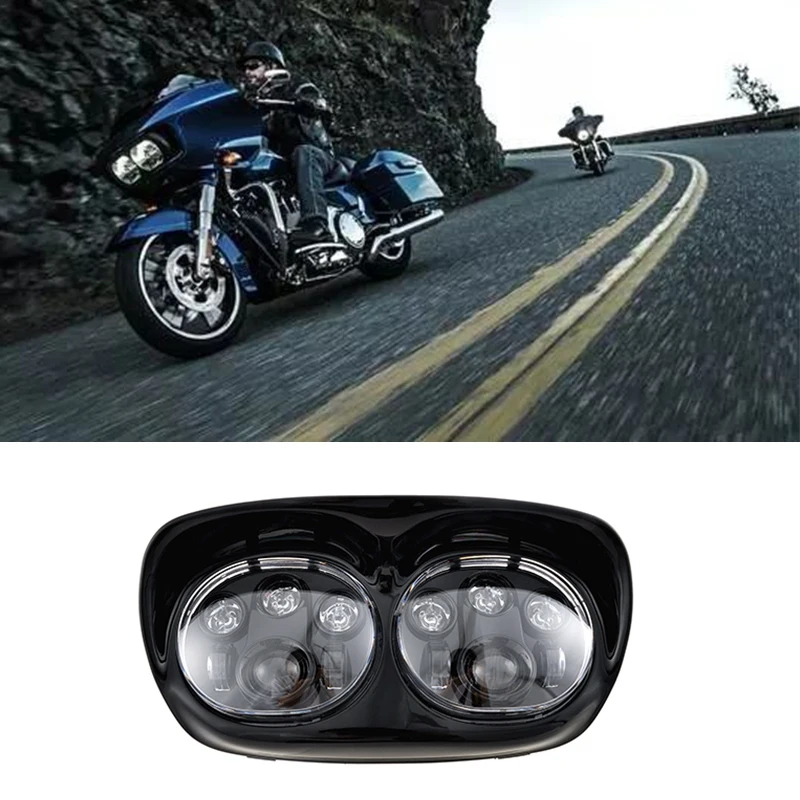 1 компл. Черный светодиодный прожектор лампы для Harley Road Glide 2003-2013