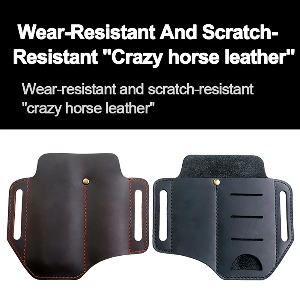 

Multifunction EDC Leather Sheath Waist Holster Belt Loop Organizer Pouch Storage Pocket Bag for Flashlight Tactical Pen Pliers