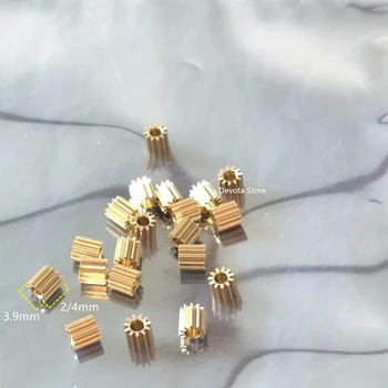 

10pcs 0.3M 11T small copper gear 1.48 1.5 1.98 2 mm hole diameter For Toys car RC aircraft gear