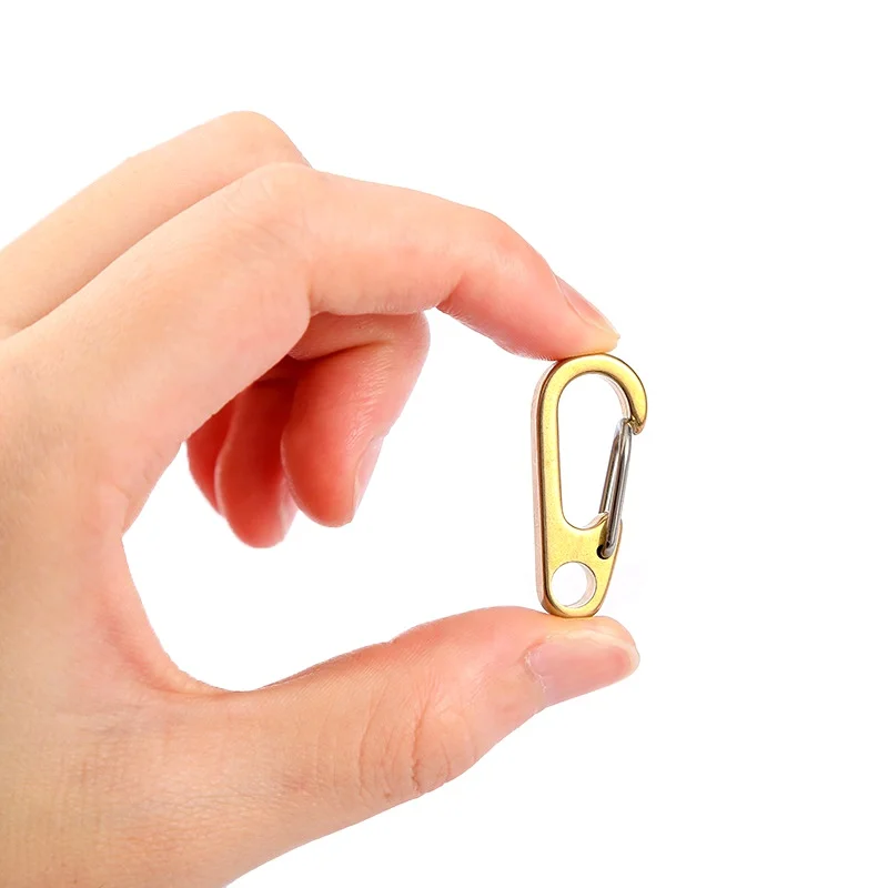 EDC Brass Gear Carabiner Mini Aluminium Alloy Hang Buckle Survival Key Chain Clip Quickdraw Travel Tools