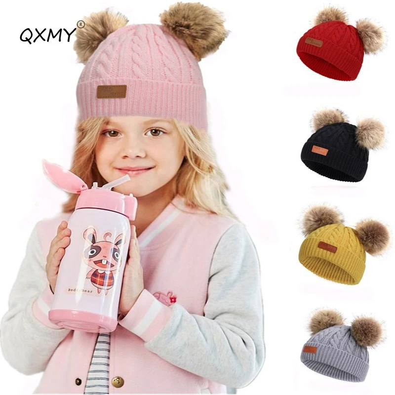 

Baby Hat Newborn Boy Pompon Beanie Winter Children's Knitted Cute Cap Girl Casual Solid Color Autumn Photography Accessories