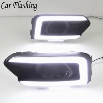 

Car Flashing 1 set For Honda CITY 2017 2018 2019 LED DRL Daytime Running Light Daylight yellow Signal lamp Styling lights