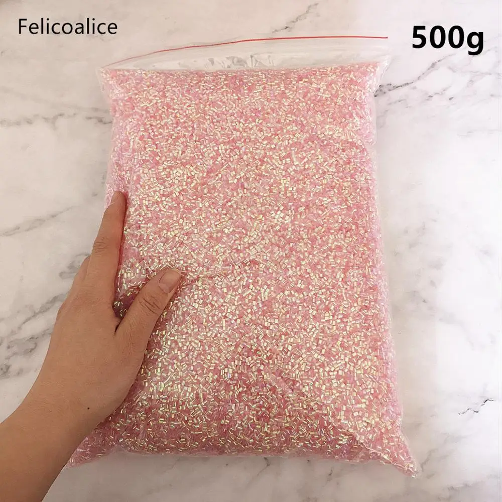 500g 2*3mm Bingsu Beads slime Additives Iridescent Beads Supplies DIY Sprinkles kit for Fluffy Clear Crunchy 6