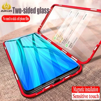 

Luxury Armor Double Sided Case for Xiaomi Redmi Note 7 8 Case Redmi 8A Note 8 7 Pro K20 K20 Pro Aluminum-alloy Glass Case Covers