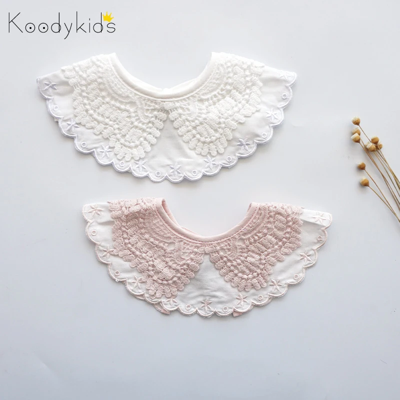 Koodykids/детские слюнявчики для девочек, кружевной декоративный кружевной воротник-Имитация нагрудников для малышей, Слюнявчики для маленьких девочек, хлопковые Слюнявчики, качественные Слюнявчики в скандинавском стиле