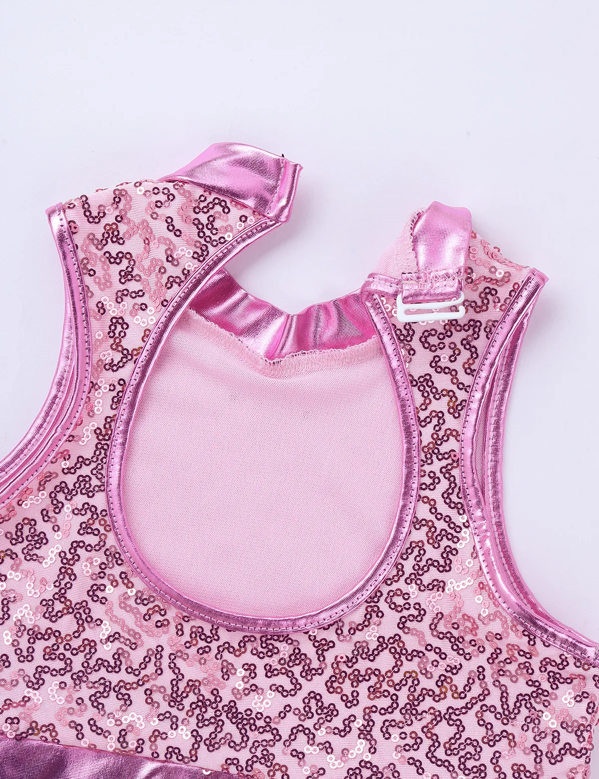 Kids Girls Sports Suit Ballet Dancewear Outfit Sequins Crop Top Metallic Bottoms Set For Jazz Hip Hop Dance Gymnastics Workout