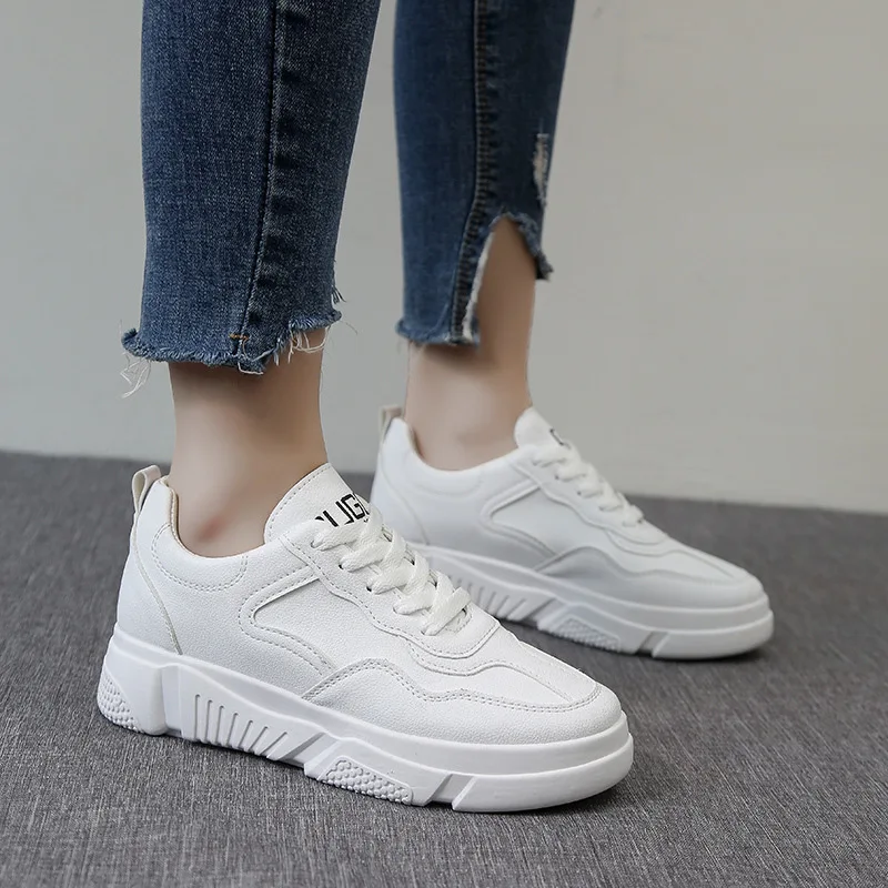Running Shoes For Women Fashion Spring Autumn Chunky Sneakers Outdoor Trainers Canvas Platform White Sports Sneakers