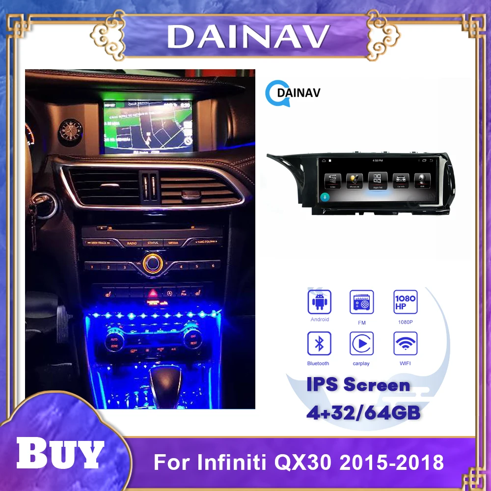 2 Din Android Car Radio For Infiniti QX30 2016 Autoradio GPS Navigation Stereo Receiver Multimedia DVD player | Автомобили и