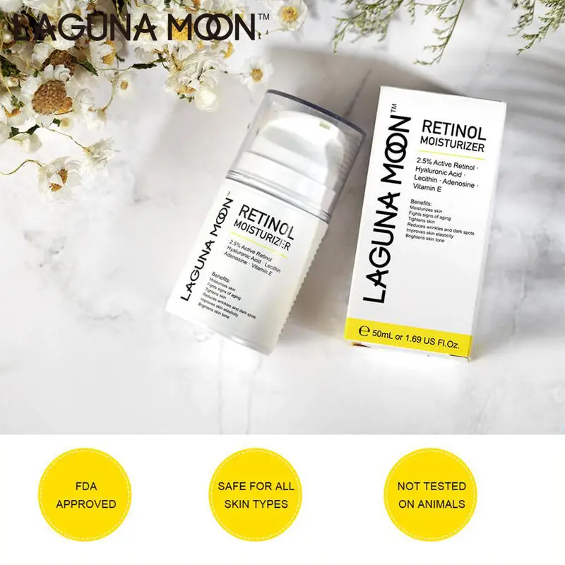 LAGUNAMOON Retinol Moisturizer Cream 50ml Anti Aging Wrinkles Brightens Dark Apots Improves Elasticity Removes Dead Skin |