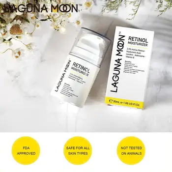 

LAGUNAMOON Retinol Moisturizer Cream 50ml Anti Aging Wrinkles Brightens Dark Apots Improves Elasticity Removes Dead Skin