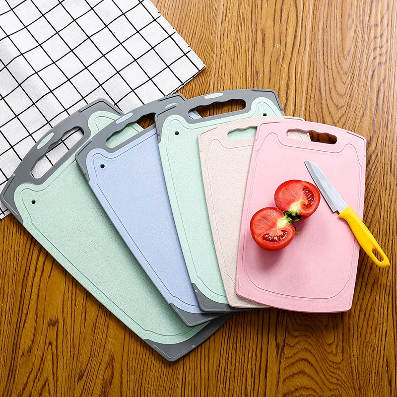 New kitchen knife board kitchen board healthy wheat straw non-slip kitchen board rectangular kitchen home cutting board