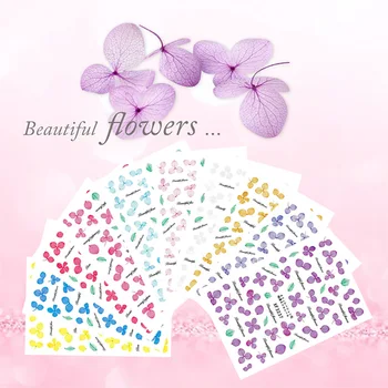 

Imitation Dried Flower Nail Sticker Eternal Flower Daffodil Hydrangea DIY Nail Decoration MH88