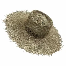 Новая женская натуральная дышащая шляпа от солнца соломенные шляпы летняя пляжная шляпа с широкими полями модная джазовая соломенная шляпа