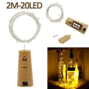 

2m 20 LED Mini Bottle Stopper Lamp String Bar Decoration String Light Warm White Light Earth Yellow