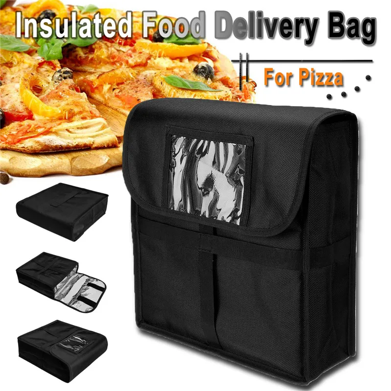 16 дюймов хранения Ткань Оксфорд сумка для доставки пиццы Прочный портативный контейнер держатель термопрочность Изолированная коробка свежая еда - Цвет: 11 Inch Black