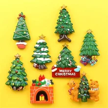 Free Shipping Christmas Fridge Magnets New Year Gift Home Magnetic Refrigerator Magnet Sticker For Kids Kitchen Decoration