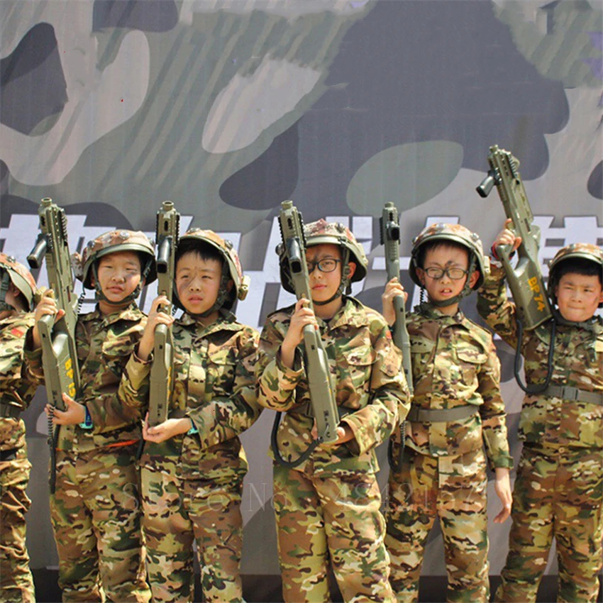 Детская военная форма, уличная тактическая Боевая тренировочная армейская одежда, камуфляжная куртка-Пустыня для мальчиков, штаны, костюм спецназа