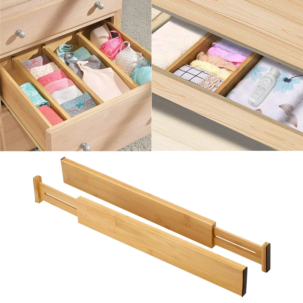 4 6pc Bamboo Drawer Divider Adjustable Expendable Kitchen Drawer Organizer Storage Drawers Aliexpress