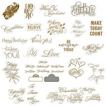 

Christmas Greetings Unique Words Of Art Merry Christmas Happy New Year Hot Foil Plates For Scrapbooking DIY Paper New Cards