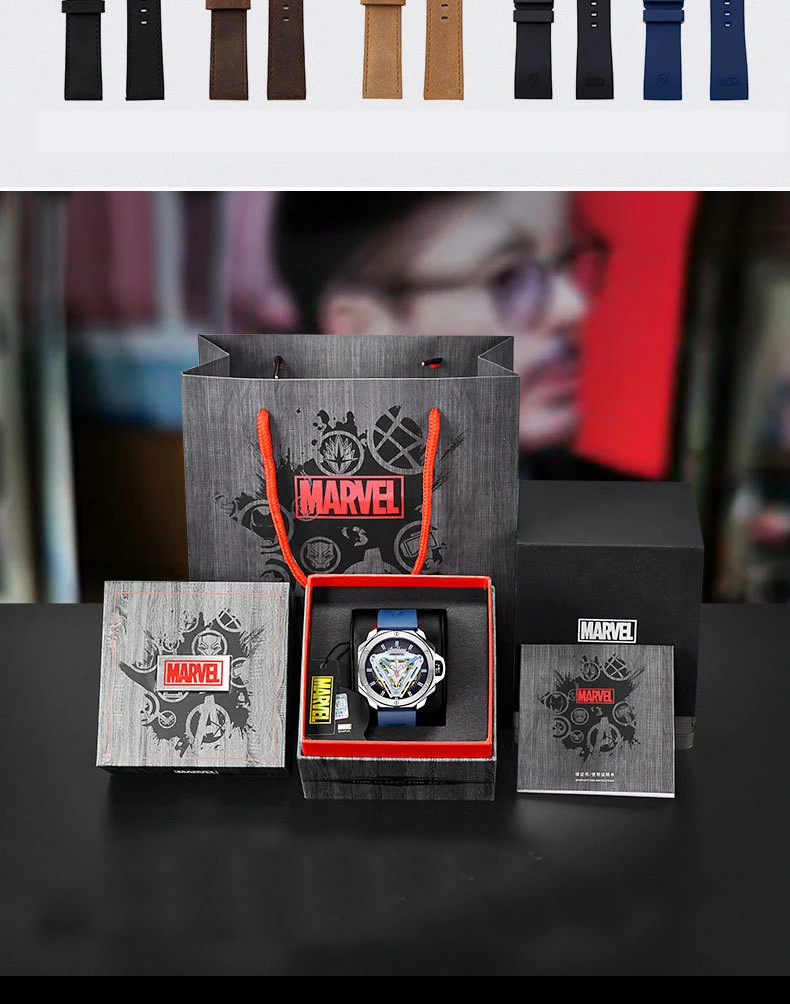 Disney Marvel механические наручные часы Железный человек полый водонепроницаемый тренд автоматические часы бренд часы бизнес автоматический самоветер