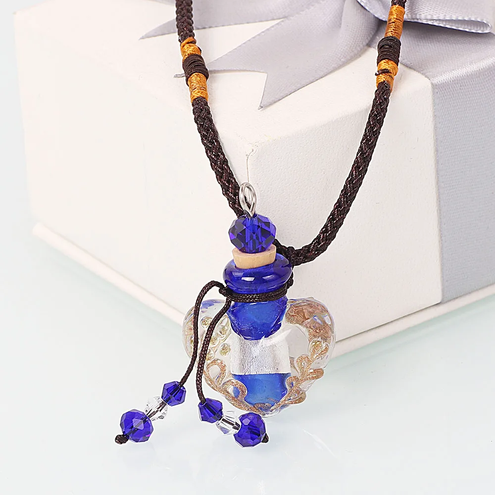 QIANBEI Lampwork Glas Anhänger Halskette Ätherisches Öl Diffusor Parfümflaschen Auto Parfümflaschen, Aufbewahrungsflaschen für kostbare – Detail 9