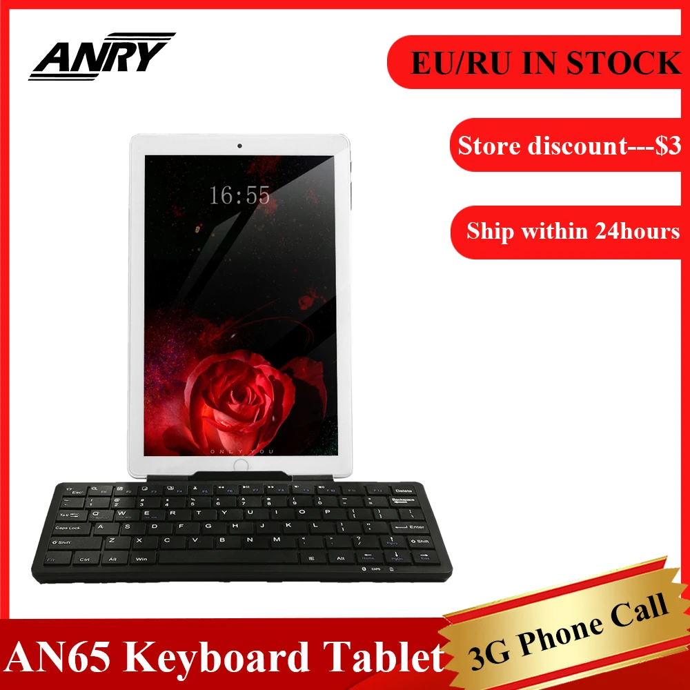 

Android Tablet 10 Inch Android 7.0 Tablet PC with SIM Card Slots 3G Phone Support Quad Core 1GB + 16GB 2MP+2MP Dual Camera WiFi