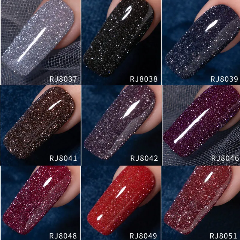 RS NAIL10ml Sparkling Gel Nail Polish Reflective Glitter Gel Semi Permanent Nail Art Varnish For Manicures Need Base Top Coat 2