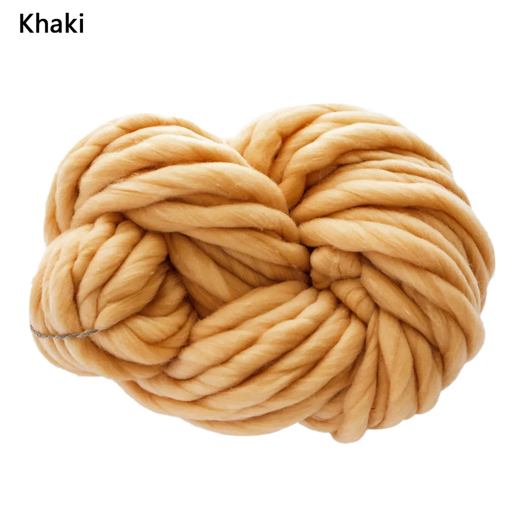 Толстый мягкий шерстяной пряжа шарф вязаная Толщина теплая шапка товары для дома супер толстая натуральная шерсть хлопок нить прядение - Цвет: Khaki