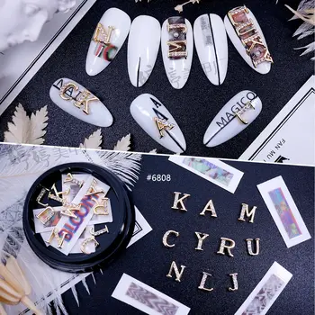 

New Style Micro Zircon Nail Rhinestone Lettered Adhesive Paper Combination of Equipment English Lettered Decoration with Adhesiv