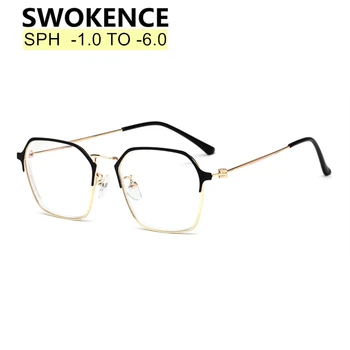 

Myopia Glasses SPH -1 -2.0 -2.5 -3.0 -3.5 -4.0 To -6.0 Women Men Alloy Frame Prescription Spectacles For Nearsighted F163