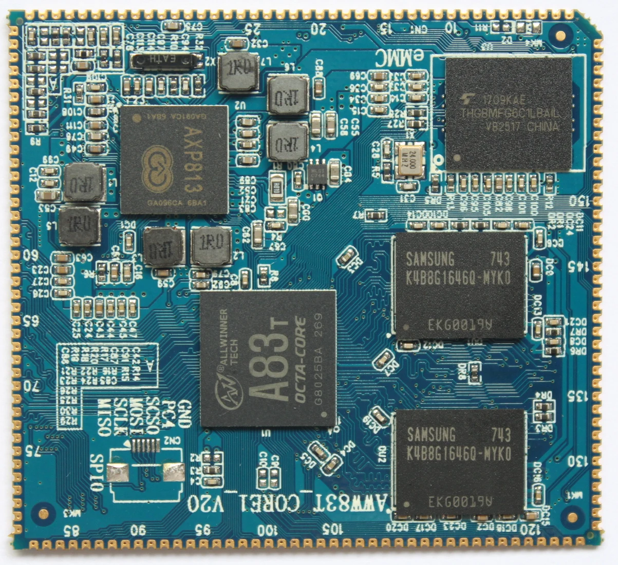 

Open Source Quanzhi A83T Core Board 1 Stamp Hole 162PIN / Eight Core A7 / Android 5.0 / Frequency 1.5G