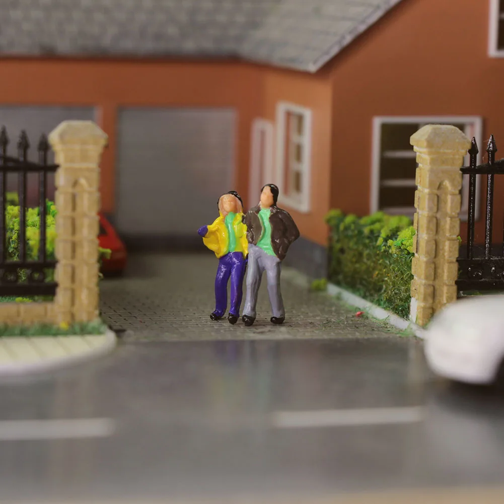 P100W 100pcs Model Trains 1:87 Painted Figures HO TT Scale Standing People Assorted Poses - Image 3