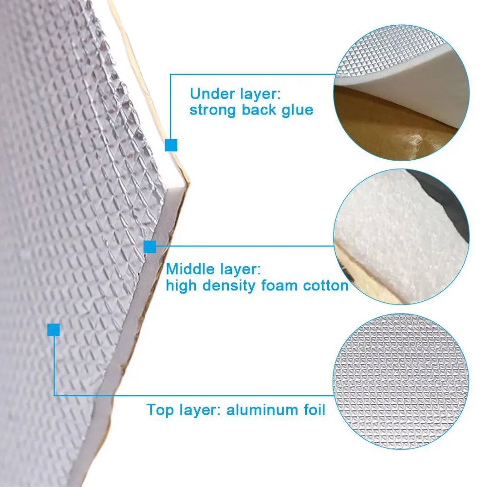UXCELL – tapis d'isolation thermique pour voiture, en coton épais, 3mm/6mm,  insonorisant, anti-bruit - AliExpress