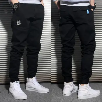 

Japanese Style Fashion Men Jeans Loose Fit Black Khaki Green Color Harem Trousers Casual Cargo Pants Hip Hop Joggers Pants Men