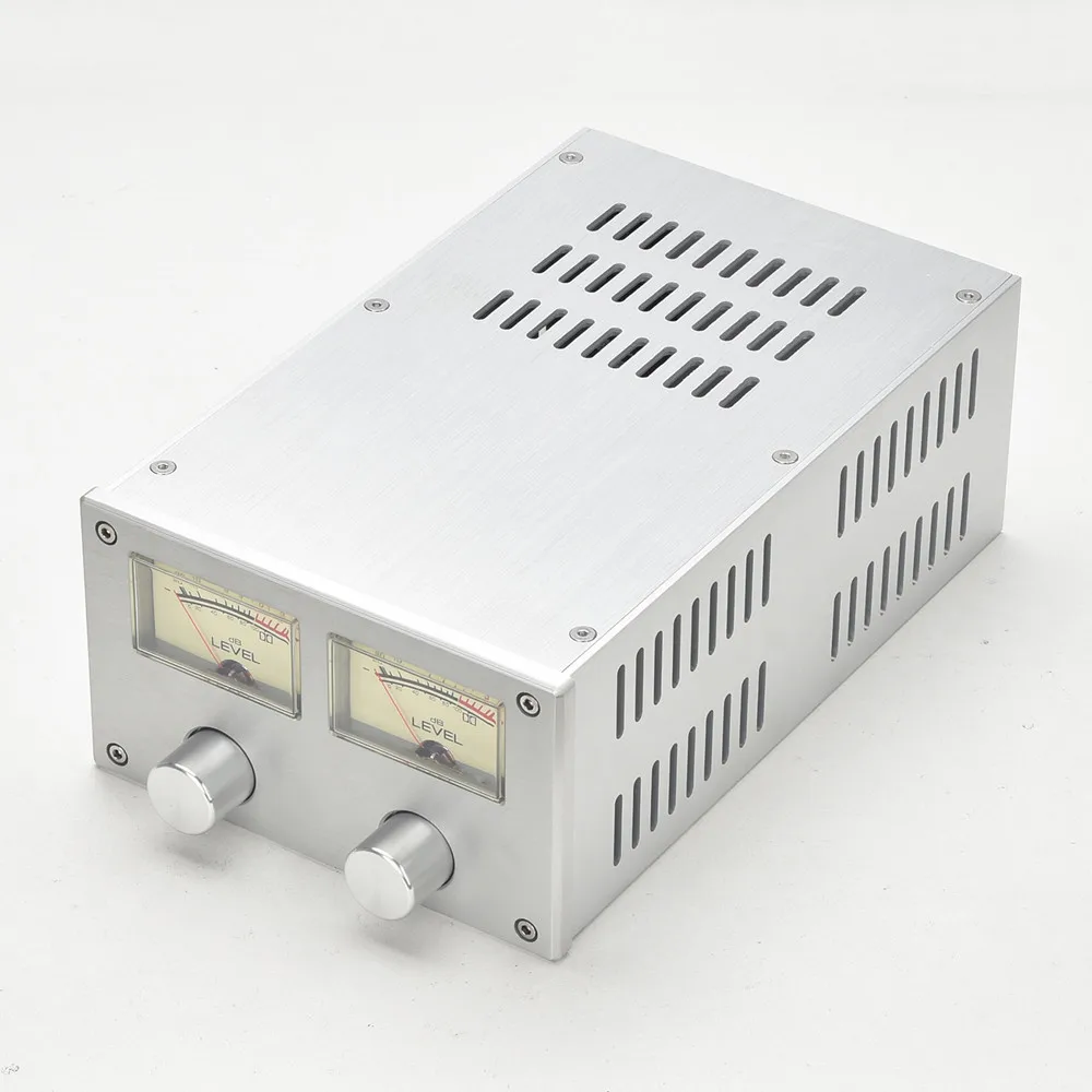 BZ1710 Retro Double Level Meter All Aluminum Amplifier Chassis Tube Power Amp Case Mini Enclosure Diy Box 172*100*268MM