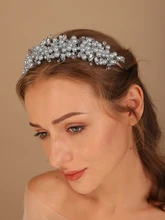 Pearl Bridal Crown Luxury Crystal Bridal Headpiece Wedding Hair Accessories Fashion Party Prom Hair Jewelry Handmade Bride Tiara