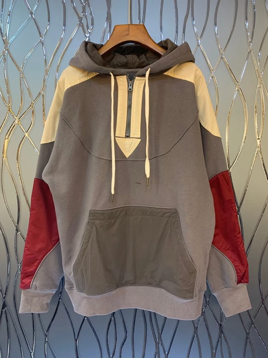 

2019 autumn and winter new women's hooded wild loose color matching sweatershirt