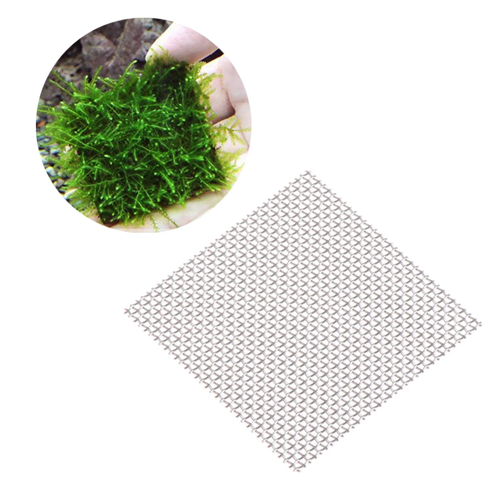 Fish Tank Decorations Aquarium Wire Mesh Pad Aquatic Moss Plants Stainless Steel