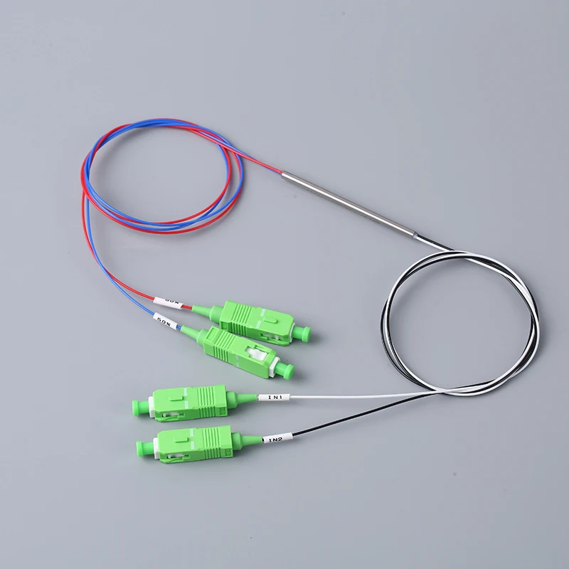 FBT 커플러 단일 모드 광섬유 스플리터, SC, FC, LC, ST 커넥터 포함, 0.9mm, 2X2