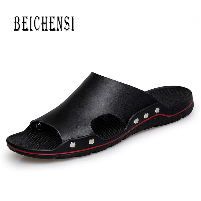 Модные мужские летние мужские шлепанцы сандалии на плоской подошве повседневные пляжные вьетнамки Нескользящие домашние тапочки; большой размер 48
