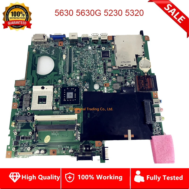 

For Acer 5630 5630G 5230 5320 EX5630 EX5230 Laptop Motherboard 07245-1M 48.4Z401.01M DDR2 Mainboard Fully Tested
