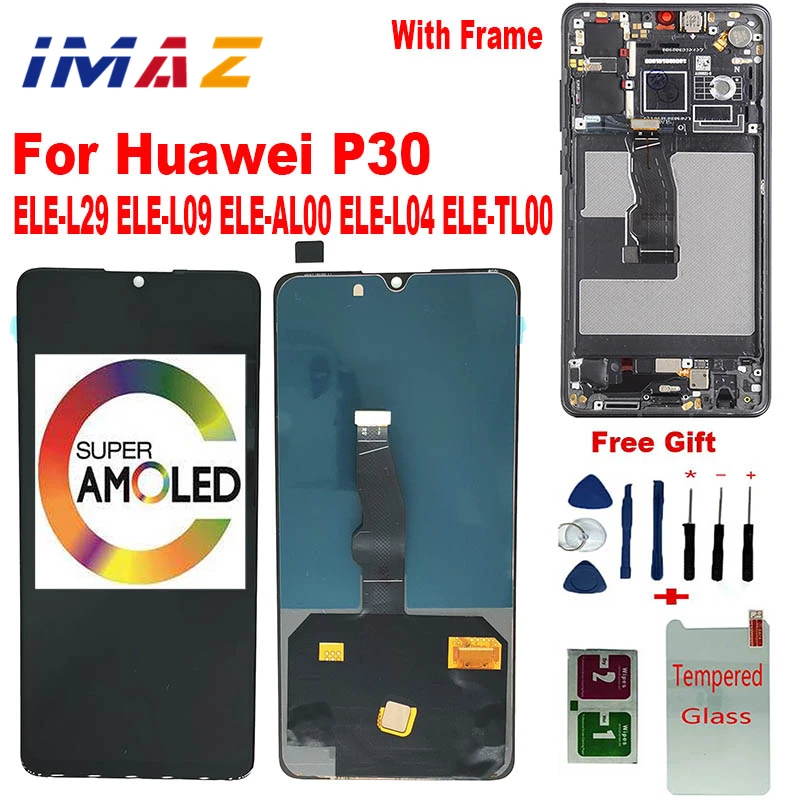Imaz Amoled 6.1 "Per Huawei P30 Lcd Con Cornice Touch Screen Huawei P30 Ele-L29 Ele-L09 Ele-Al00 Ele-L04 Schermo Di Visualizzazione Ele-Tl00