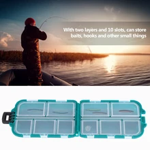 10 Slots Double Layer Fishing Baits Box Lures Holder Hooks Storage Case Accessory Perfect Accessory for Fishing Lovers