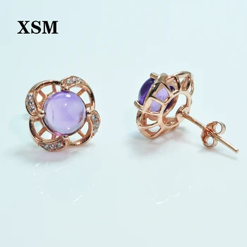 

XSM jewelry earrings silver 925 925 sterling silver natural amethyst earrings fine jewelry for Women party high gifts earrings
